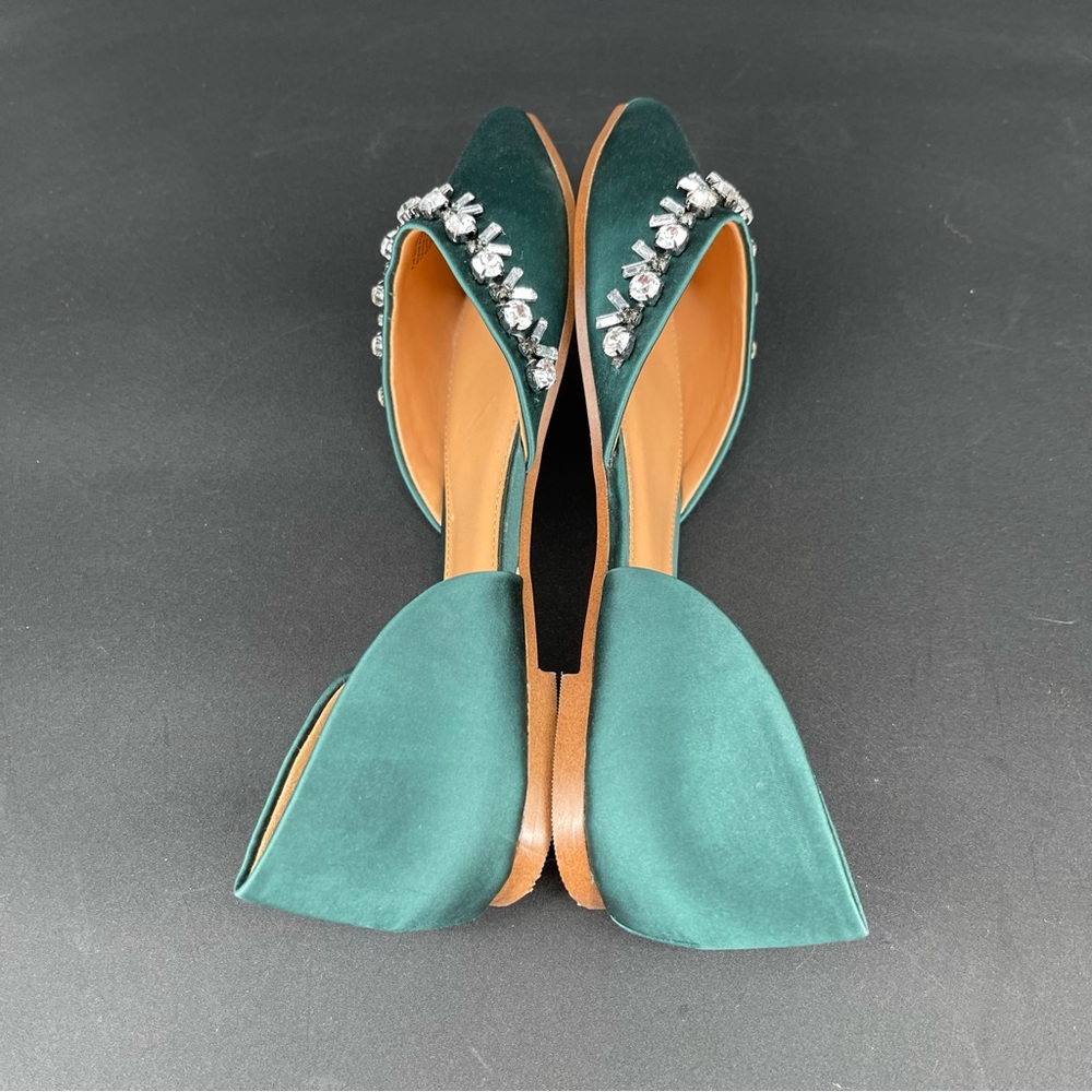 New ~ J. Crew Factory Satin jeweled Zoe d'Orsay flats Size 7 - Picture 6 of 9